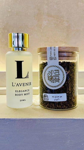 Oud Hindi Dagga 5 tola with L’Avenir Elegance Body mist - Fakhr Al Oud